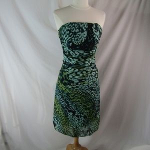 Arden B Silk Blues Watercolor Sleeveless Dress XS